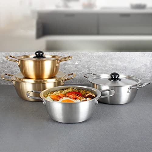 BREWIX Casserole 1Pc Korean Ramen Pot with Lid Milk Heating Pot Stew Pot Kitchen Stockpot Cooking Pot Thickened Stock Pot Vintage Style Stock Pot Large Serving Pot Soup Basins Pasta Pot Basin