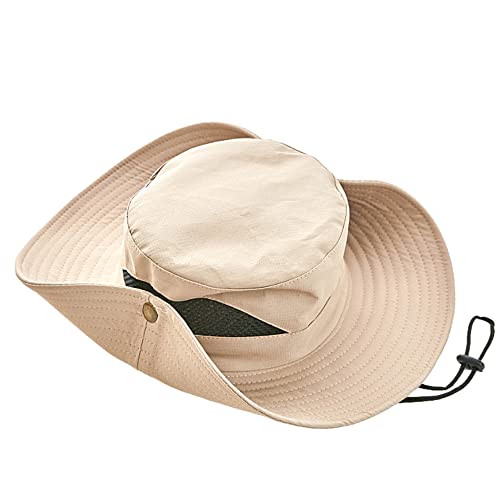 NXUPSB Bucket Hat for Women/Men Quick-Drying Wide Brim Sun Hat Windproof Hiking, Fishing, and Beach Camping Hats(Khaki)