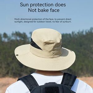 NXUPSB Bucket Hat for Women/Men Quick-Drying Wide Brim Sun Hat Windproof Hiking, Fishing, and Beach Camping Hats(Khaki)