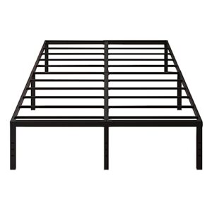 caziwhave 18 inch bed frames full size heavy duty platform with sturdy metal slats no box spring needed easy assembly under bed storage noise-free non-slip black