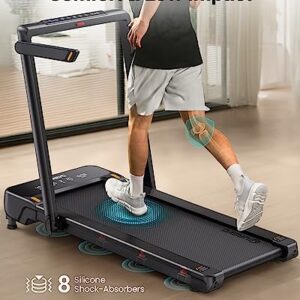 UREVO Walking Pad Treadmill with Auto Incline, 9 Level Incline Under Desk Walking Treadmill Machine with APP Control, Mini Treadmill for Home Office