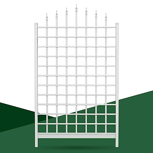 56.7" W x 97" H Vinyl Trellis Support for Outdoor Climbing Plants and Rose Vines, Durable Décor Lattice for Garden&Backyard, Lawn