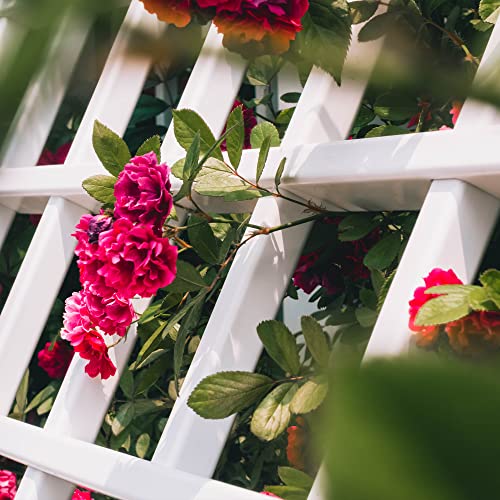 56.7" W x 97" H Vinyl Trellis Support for Outdoor Climbing Plants and Rose Vines, Durable Décor Lattice for Garden&Backyard, Lawn