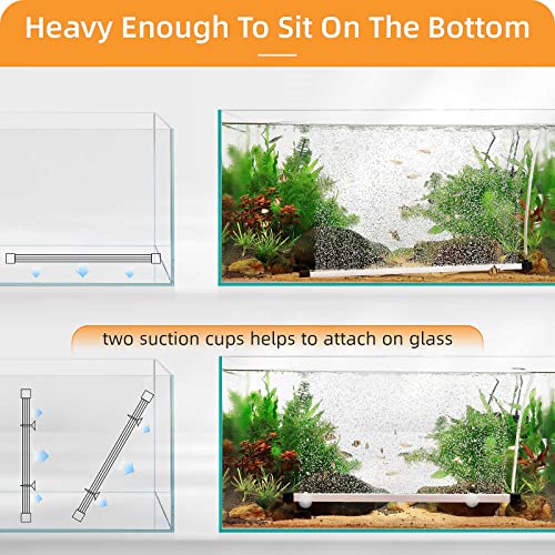 hygger Bubble Curtain Wall Aquarium Air Stone Kit, Fish Tank Air Bubbler Dissolved Oxygen Aerator Stone with Air Tubing Diffuser Bubbling Decoration for Pond 16-Inch