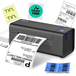 tin thermal label printer, thermal shipping label printer 4x6 for small business, label maker compatible with amazon, ebay, shopify, fedex, ups, usb label printer supports windows, macos, chromebook