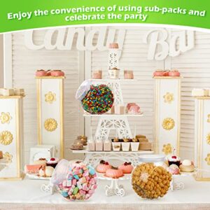 Sunnyray 4 Pcs 71 oz Plastic Candy Jars with Lids Clear Plastic Cookie Jars for Kitchen Counter Candy Jars for Candy Buffet Containers Set Candy Holder Candy Dish for Party Table Laundry Storage