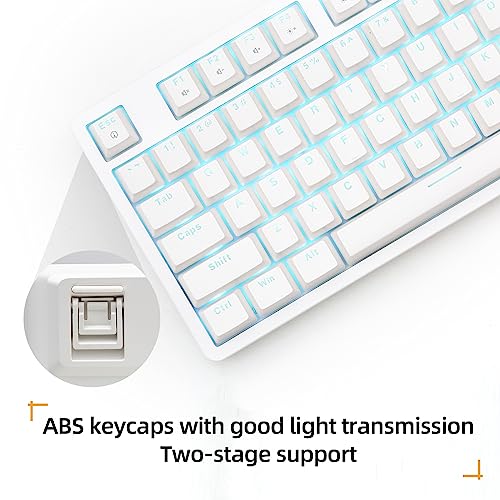 IROK FE87/104 S hot-swappable Gaming Keyboard， backlighting Mechanical Keyboard, Silenced Construction, Type-C Wired Keyboard for Mac Windows White-Red Switch