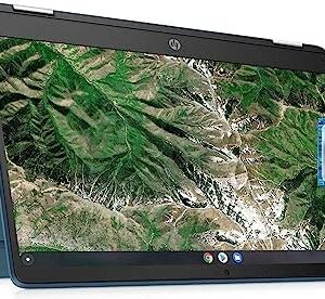 HP Chromebook X360 2-in-1 14" HD Touchscreen Light and Slim Laptop, Intel Celeron N4120 Processor, 4GB RAM, 64 GB eMMC, Webcam, Bluetooth, Wi-Fi, Chrome OS,Teal, w/ELMTech 128GB MicroCard