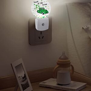 St. Patrick's Day Shamrock Night Lights Plug into Wall, Green Truck Gold Coins Auto Round LED Lights with Dusk to Dawn Sensor for Bedroom, Bathroom, Hallway, Kitchen, Kids, Home Decor