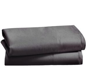 california design den 100% cotton pillow cases standard size set of 2, soft & cooling sateen weave pillow cases queen (charcoal gray)