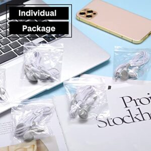 Xuhal 150 Pcs Earbuds Bulk for Classroom Back to School Supplies 3.5mm Earphones Headphones Plug White Ear Buds Bundle for Kids Children Students School Libraries Hospitals