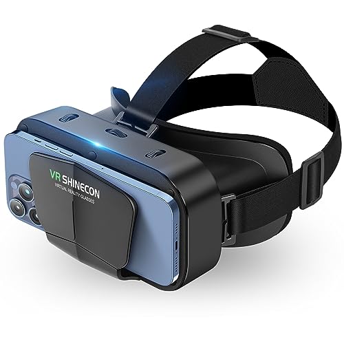 VR SHINECON VR Headset Virtual Reality 3D Glasses Headset Helmets VR Goggles for TV, Movies,Phone Education& Video Games Compatible iOS, Android &Support 4.7-7.2inches