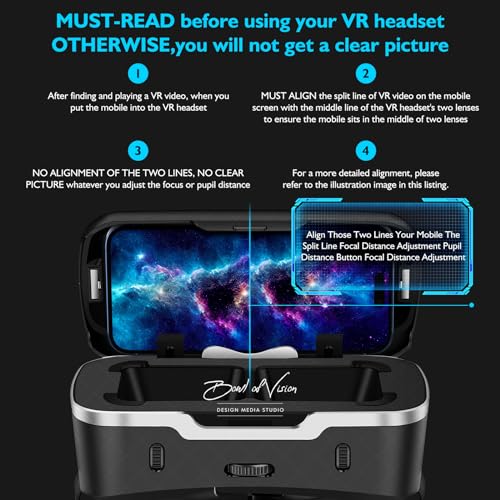 VR SHINECON VR Headset Virtual Reality 3D Glasses Headset Helmets VR Goggles for TV, Movies,Phone Education& Video Games Compatible iOS, Android &Support 4.7-7.2inches