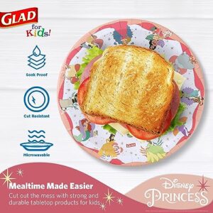 Glad for Kids Disney Princess “Magic is in All of Us” 8.5” Paper Plates | Plates, Snack Kid-Friendly Everyday Use, 24 Ct