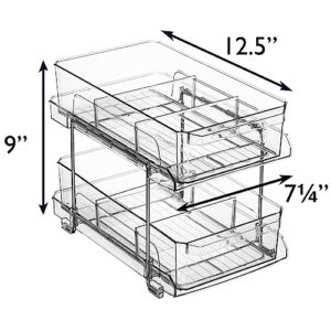 ClearSpace Under Sink Organizer with Dividers – Perfect as Kitchen Cabinet Organizer or Bathroom Organization – Medicine Cabinet Organizer and Slide-Out Storage with handles for Home and Bath – 2 Pack