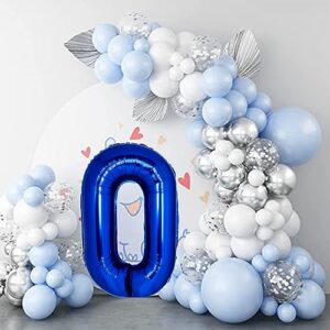 40 Inch Giant Navy Blue Number 30 Balloon, Helium Mylar Foil Number Balloons for Birthday Party, 30th Birthday Decorations for kids and adults, 30 Year Anniversary Party Decorations Supplies