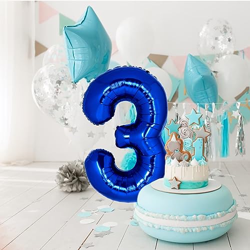 40 Inch Giant Navy Blue Number 30 Balloon, Helium Mylar Foil Number Balloons for Birthday Party, 30th Birthday Decorations for kids and adults, 30 Year Anniversary Party Decorations Supplies