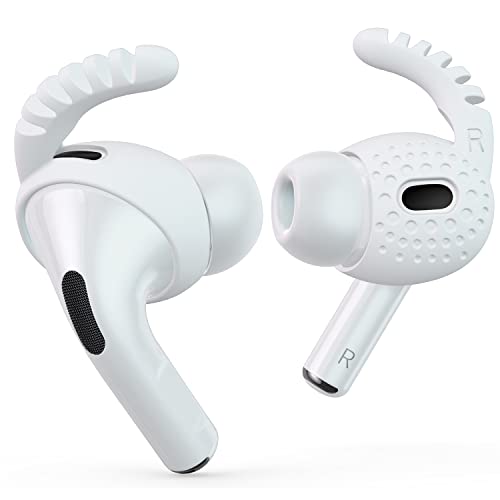 QOQOON 4 Pairs for AirPods Pro 2 Ear Hooks Premium Covers [Added Storage Pouch] Professional Anti-Slip Accessories Compatible with Apple AirPods Pro 2nd Generation (4 Sizes, White)