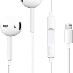 Wired Earphones for iPhone, Headphones with Microphone and Volume Control, Microphone Headset Compatible with iPhone 14/13/12/11 Pro Max Xs/XR/X/7/8 Plus Plug and Play