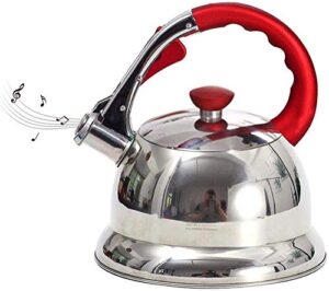 3.5l whistle tea kettle stainless steel kettle tea kettle induction modern surgical pipe kettle - teapot for stove-red