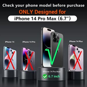 MOZOTER [6 in 1 Magnetic Silicone Case,[12 FT Shockproof Compatible with Magsafe][2 Pcs Glass Screen Protector+Camera Lens Protector] [Heavy Duty], Silicone Black, For iPhone 14 Pro Max-6.7''