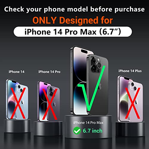 MOZOTER [6 in 1 Magnetic Silicone Case,[12 FT Shockproof Compatible with Magsafe][2 Pcs Glass Screen Protector+Camera Lens Protector] [Heavy Duty], Silicone Black, For iPhone 14 Pro Max-6.7''