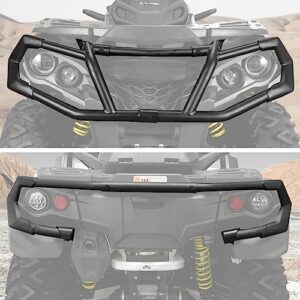 front & rear bumper for can am outlander 570 1000 xmr accessories, a & utv pro front brushguard protect for 2012-2022 can-am g2 450 500 650 800 850 max, replace oem # 715004837, 715004920, 2 set