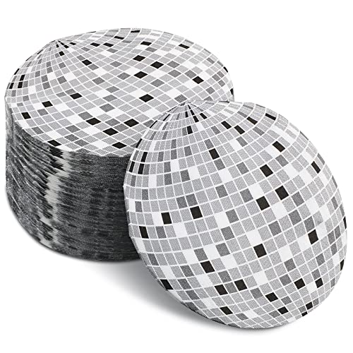 Colarr 100 Pcs Disco Ball Napkins Disposable Disco Party Cocktail Napkins 70's Party Beverage Napkin for 70s 80s 90s Birthday Wedding Party Decoration Supplies, 2 Ply, 5 x 5 inches