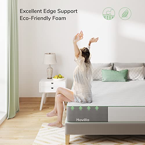 Novilla King Mattress, 10 Inch Gel Memory Foam Mattress King Size for Cooling Sleep & Pressure Relief, Medium Firm with Breathable Bamboo Cover, Mattress in a Box, Lullaby