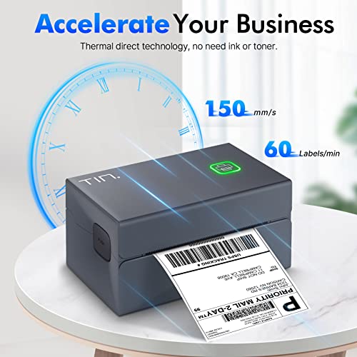 TIN Thermal Label Printer, Shipping Label Printer 4X6, USB 3.0 Thermal Printer Supports Windows & MacOS & Chromebook, 150mm/s High-Speed Inkless Shipping Label Maker for UPS, USPS, Amazon, Ebay, Etsy