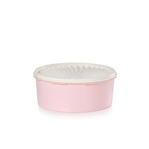 tupperware heritage collection 7.6 cup cookie canister - vintage light pink color, dishwasher safe & bpa free container - (1.8 l)