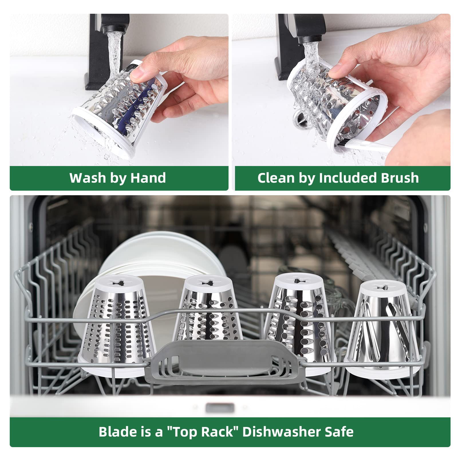 Updated Slicer/Shredder Attachments for KitchenAid Stand Mixers, Food Slicers Cheese Grater Attachment for Kitchenaid, Cheese Grater for KitchenAid Mixer with 4 Blades Dishwasher Safe
