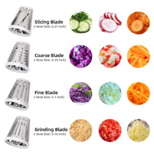 Updated Slicer/Shredder Attachments for KitchenAid Stand Mixers, Food Slicers Cheese Grater Attachment for Kitchenaid, Cheese Grater for KitchenAid Mixer with 4 Blades Dishwasher Safe