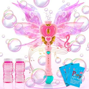 princess bubble wand for kids, heart bubble machine blower maker wands with music and light, outdoor party birthday magic bubble machine toys for girls toddlers
