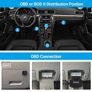 ssontong Upgraded OBD2 OBD Power Cable for Dash Camera, OBD to Type-C USB OBDII Adapter Hardwire Charger Cable 24 Hours Surveillance and Acc Two Mode with Switch Button (Type-C USB Port)