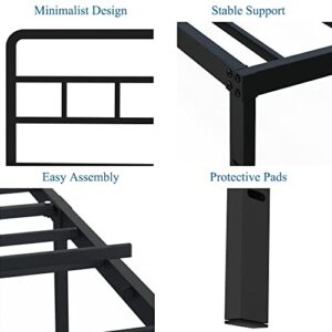 DiaOutro 14 Inch Full Size Bed Frame with Headboard No Box Spring Needed, Heavy Duty Metal Queen Size Platform with Steel Slat, Mattress Foundation, Easy Assembly, Noise Free, Black