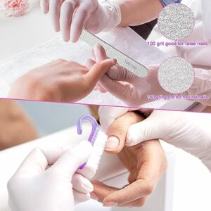 Gel Nail Polish Remover Tools Kit, 20 Toenail & Finger Nail Clips 120 Ml Push Down Pump Dispenser Bottle 200 Nail Remover Pads 200 Lint Free Nail Wipes Cuticle Pusher & Peeler Nail Brush 2 Nail Files