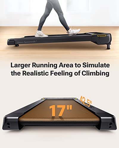 UREVO Incline Under Desk Treadmill, Walking Pad with 5%, 7%, Max 9% Auto Incline, 2.5HP Inclined Walking Treadmill with Remote Control and LED Display for Home and Office