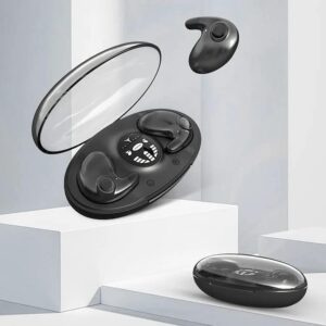 JIFOVER Invisible Sleep Wireless Earphone Ipx5 Waterproof,Double Noise Cancelling,True Wireless Invisible Earbuds Sense-Free to Wear Bluetooth 5.3,2023 New Sleep Earbuds Invisible (Black)