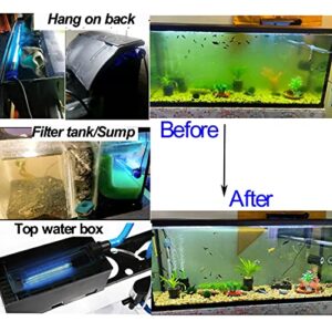 3W Aquarium Clean Light Algae Clear Green Bloom Clean Fish Tank Water Clean Lamp for Sump Pond Filter Tank