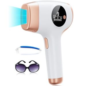 laser hair removal device for women and men, 3-in-1 upgraded 999,900+ flashes painless at-home ipl hair removal device, permanent laser hair removal with 2 mode 9 energy levels