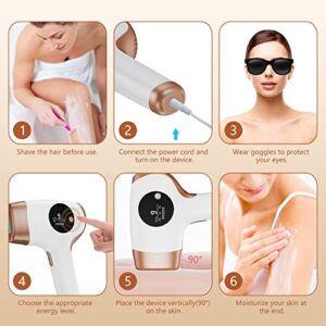 Laser Hair Removal Device for Women and Men, 3-in-1 Upgraded 999,900+ Flashes Painless at-Home IPL Hair Removal Device, Permanent Laser Hair Removal with 2 Mode 9 Energy Levels