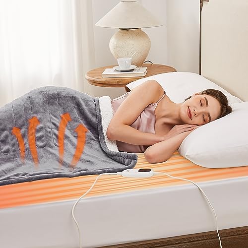 Homemate Heated Mattress Pad California King Size, Electric Mattress Pad King 5 Heated Setting Coral Fleece, Bed Warmer with Dual Controller & Auto Off 10 Hours, Fit Up to 21 Inch, 84"x72"