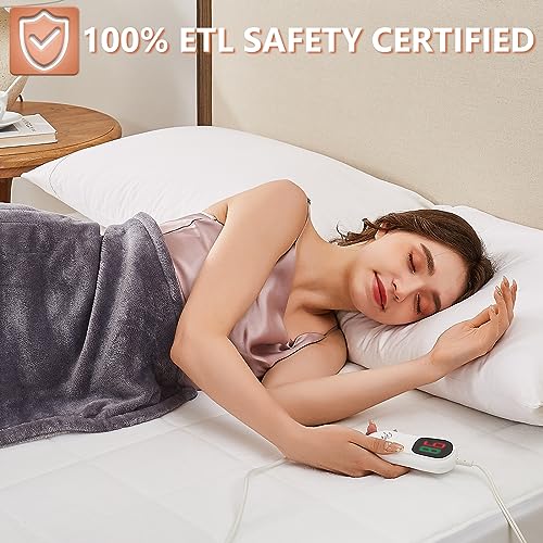 Homemate Heated Mattress Pad California King Size, Electric Mattress Pad King 5 Heated Setting Coral Fleece, Bed Warmer with Dual Controller & Auto Off 10 Hours, Fit Up to 21 Inch, 84"x72"