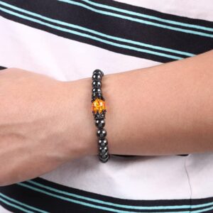 Black Obsidian Tiger Eye Bracelets for Men Women,Hematite Natural Stone Beaded Bracelets Handmade Healing Crystal Chakra Bracelet Good Luck Wealth Protection Bracelet b