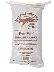 vermont compost company fort vee - organic potting soil mix | high-nutrient compost-based potting soil for indoor & outdoor container seed starting, plants & vegetables organic gardening | 40 quarts