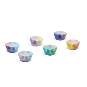 Mini Cupcake Liners Cupcake Cups 300-Count Food Grade Green Orange Gradient Design Cupcake Papers Baking Cups Cupcake Wrappers(Small Size) qiqee