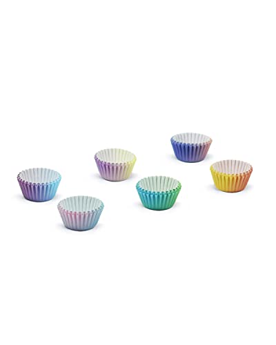 Mini Cupcake Liners Cupcake Cups 300-Count Food Grade Green Orange Gradient Design Cupcake Papers Baking Cups Cupcake Wrappers(Small Size) qiqee