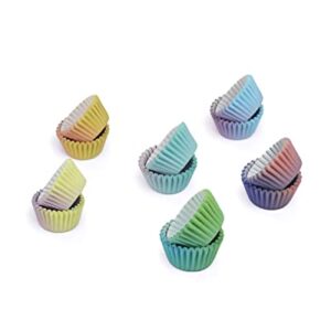 Mini Cupcake Liners Cupcake Cups 300-Count Food Grade Green Orange Gradient Design Cupcake Papers Baking Cups Cupcake Wrappers(Small Size) qiqee