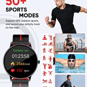HYSTORM Health Smart Watch (HRV,BG) 1.43" AMOLED Always-on Display Fitness Tracker Watch with Bluetooth Call, 8 Health Apps Blood Glucose Heart Monitor Android iOS Waterproof Smartwatch for Men